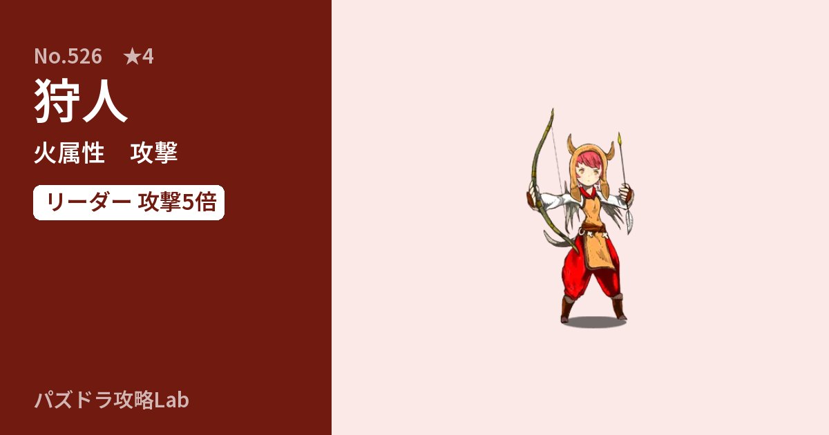 【パズドラ】狩人の性能・覚醒・スキルのアイキャッチ