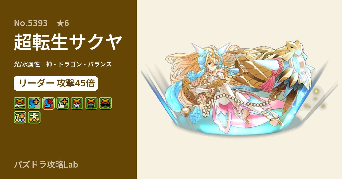 【パズドラ】超転生サクヤの性能・覚醒・スキルのアイキャッチ