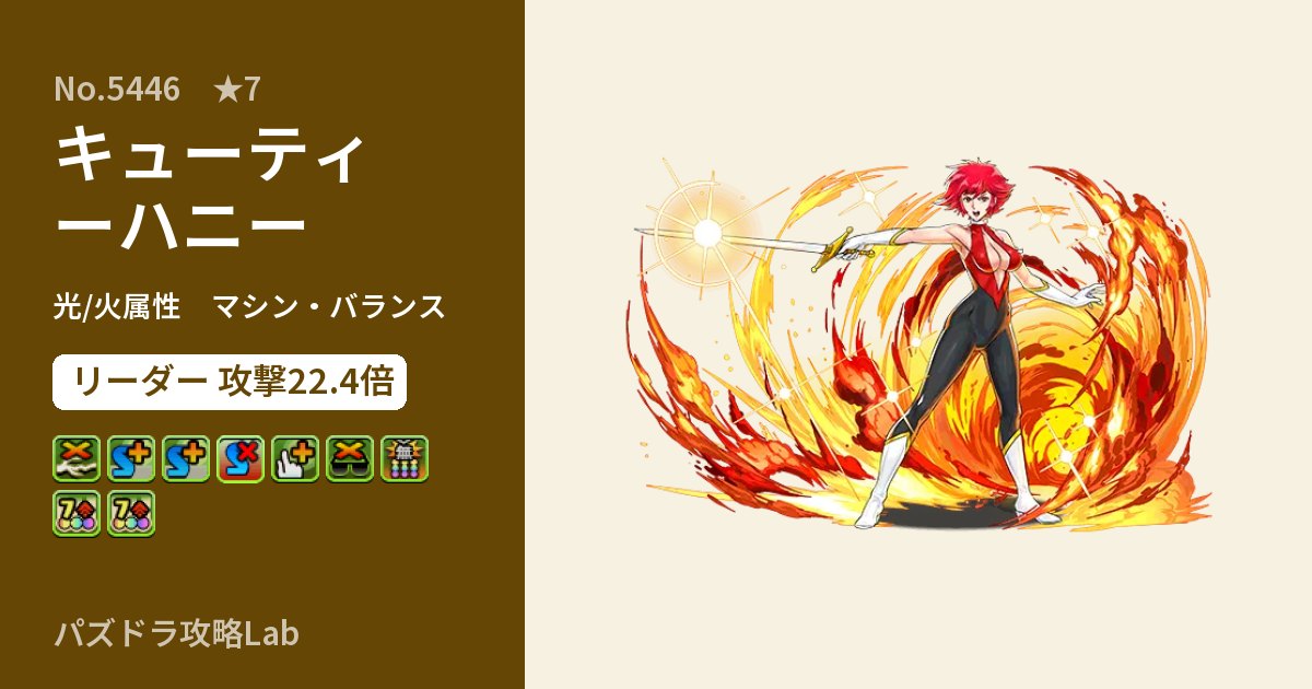 【パズドラ】キューティーハニーの性能・覚醒・スキルのアイキャッチ