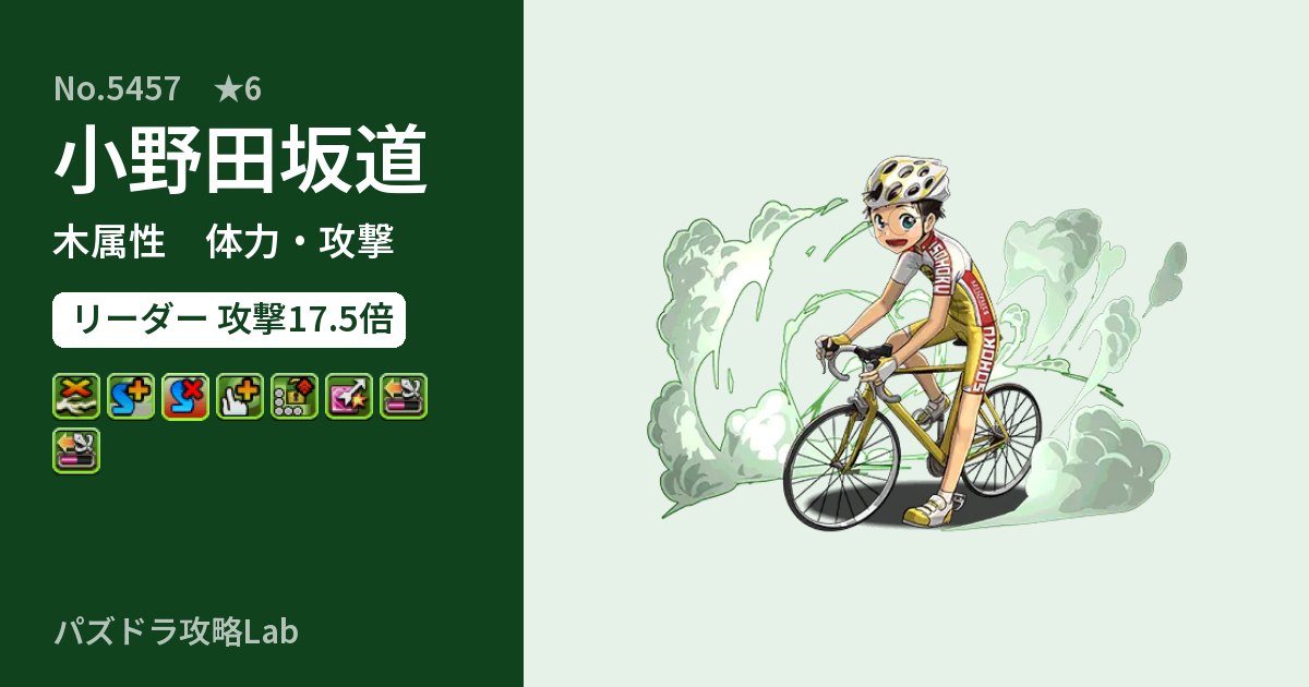 【パズドラ】小野田坂道の性能・覚醒・スキルのアイキャッチ