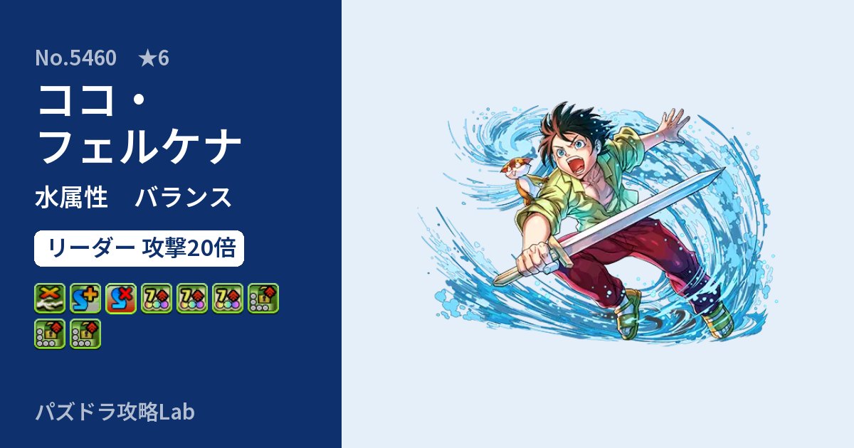 【パズドラ】ココ・フェルケナの性能・覚醒・スキルのアイキャッチ