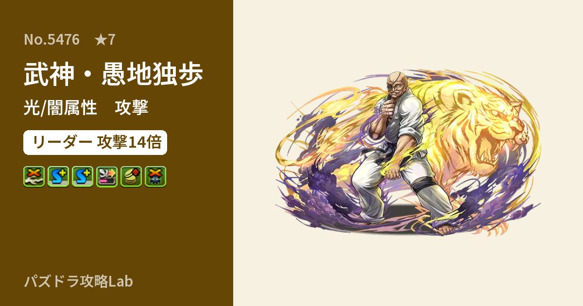 【パズドラ】武神・愚地独歩の性能・覚醒・スキルのアイキャッチ