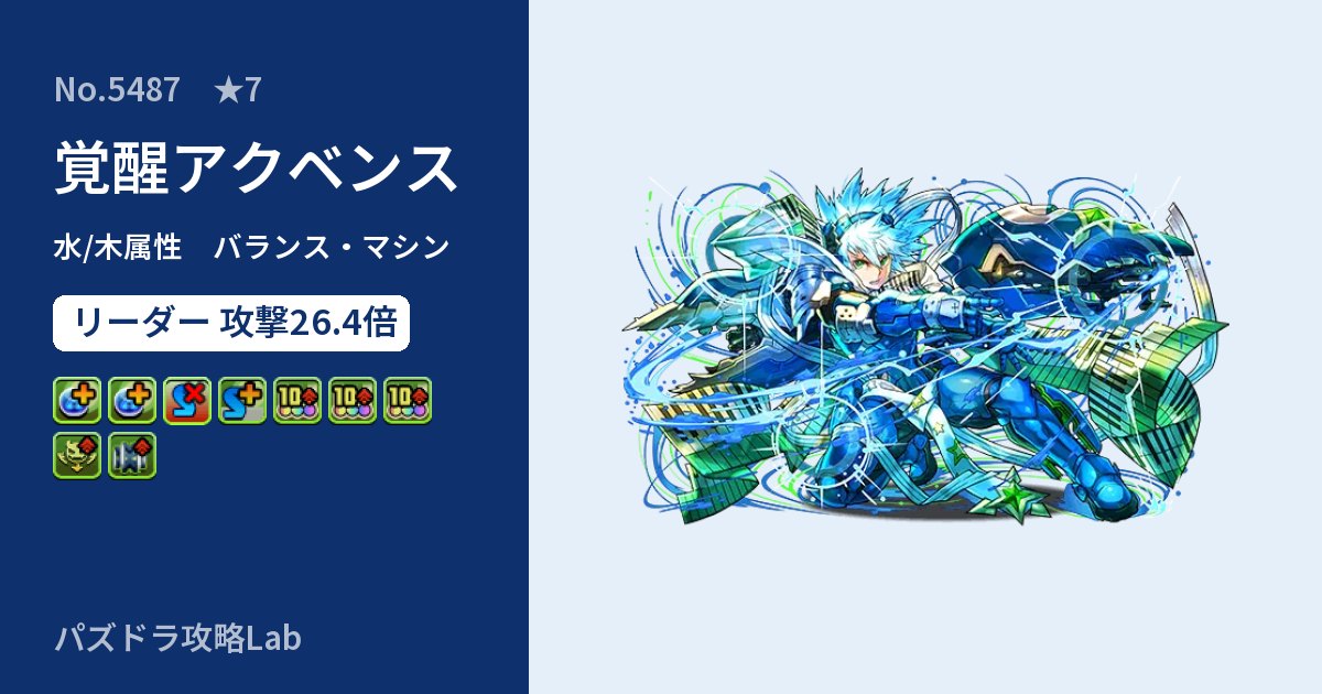 【パズドラ】覚醒アクベンスの性能・覚醒・スキルのアイキャッチ