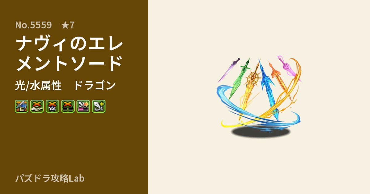【パズドラ】ナヴィのエレメントソードの性能・覚醒・スキルのアイキャッチ