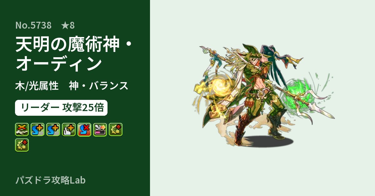 【パズドラ】天明の魔術神・オーディンの性能・覚醒・スキルのアイキャッチ