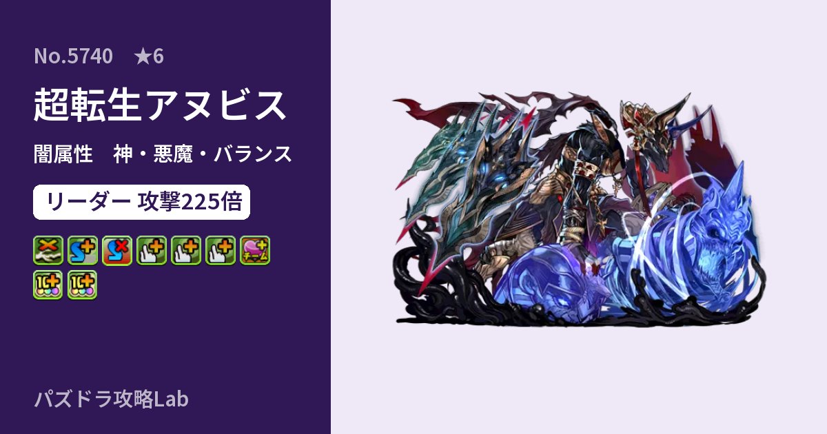 【パズドラ】超転生アヌビスの性能・覚醒・スキルのアイキャッチ