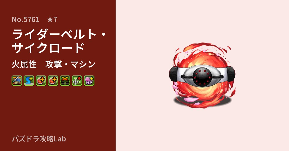 【パズドラ】ライダーベルト・サイクロードの性能・覚醒・スキルのアイキャッチ