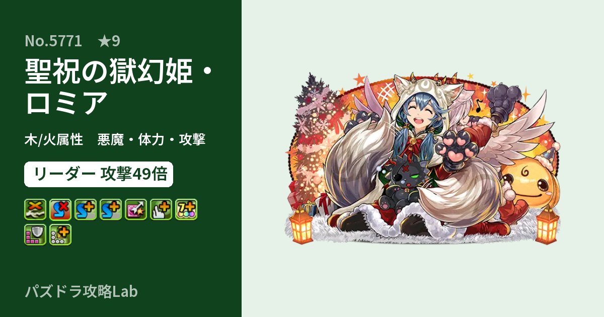 【パズドラ】聖祝の獄幻姫・ロミアの性能・覚醒・スキルのアイキャッチ