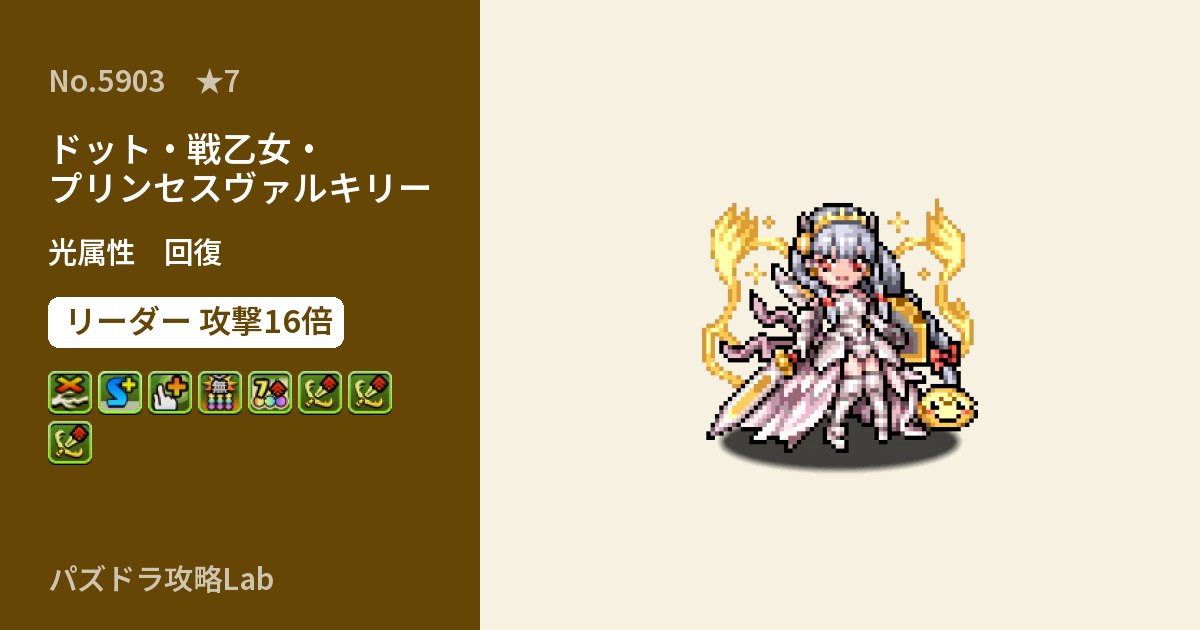 【パズドラ】ドット・戦乙女・プリンセスヴァルキリーの性能・覚醒・スキルのアイキャッチ