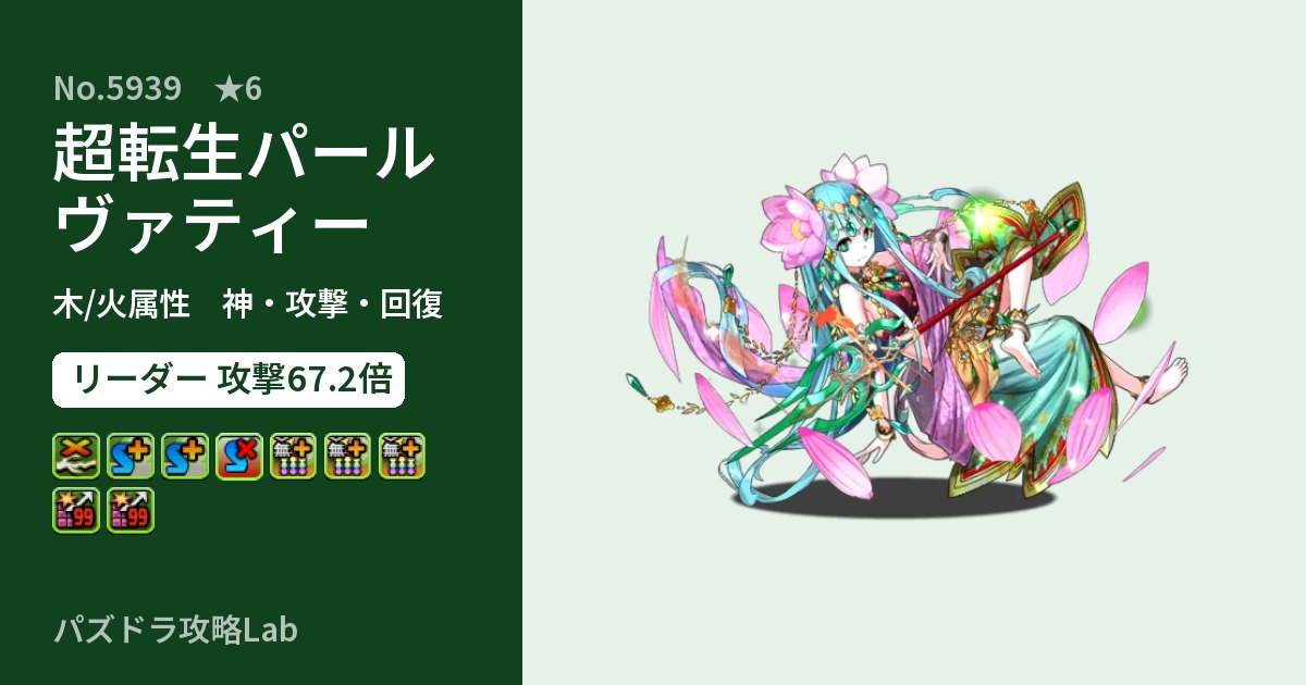 【パズドラ】超転生パールヴァティーの性能・覚醒・スキルのアイキャッチ