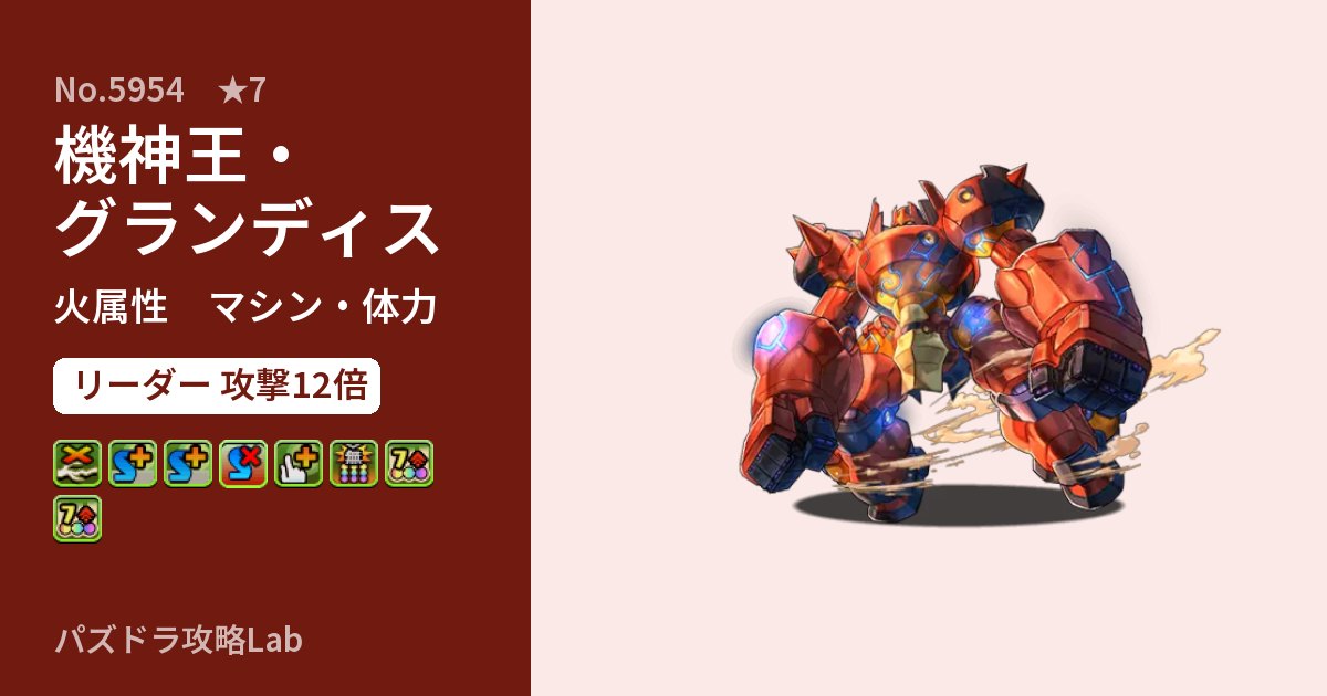【パズドラ】機神王・グランディスの性能・覚醒・スキルのアイキャッチ