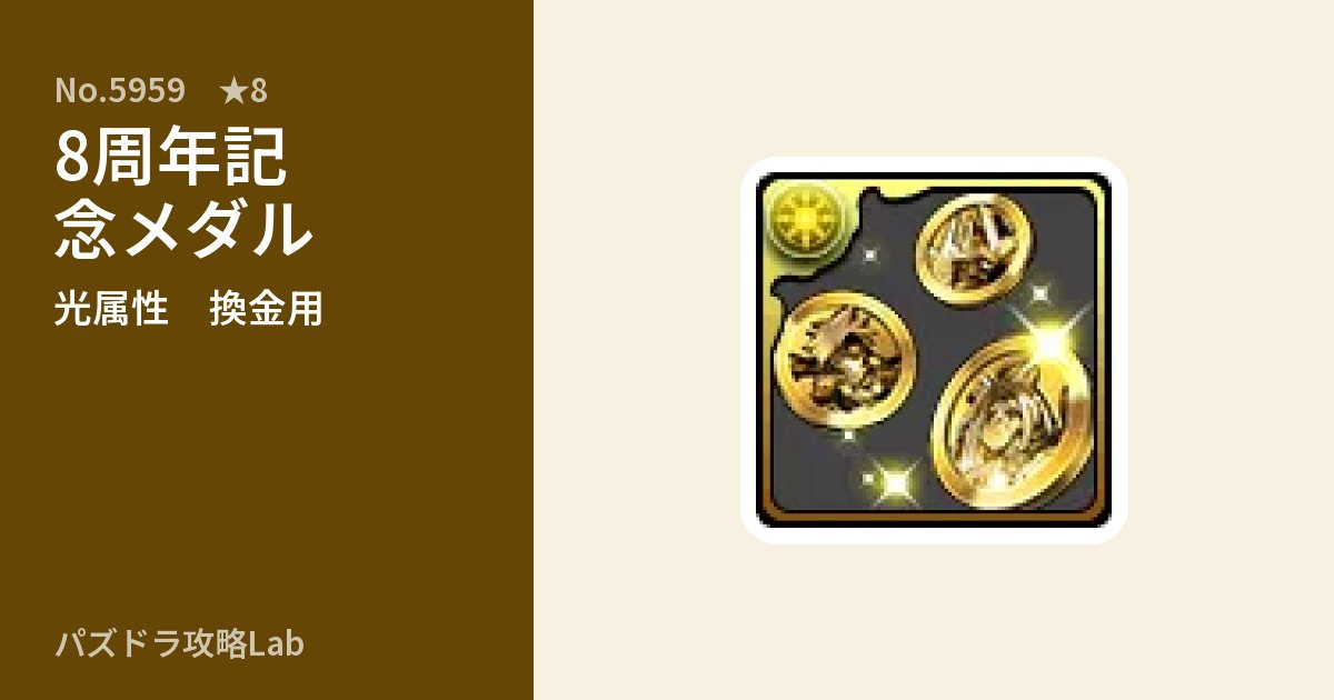 【パズドラ】8周年記念メダルの使い道とステータスのアイキャッチ