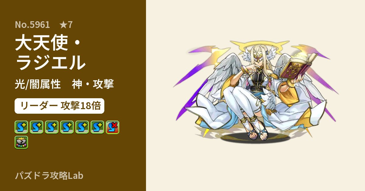 【パズドラ】大天使・ラジエルの性能・覚醒・スキルのアイキャッチ