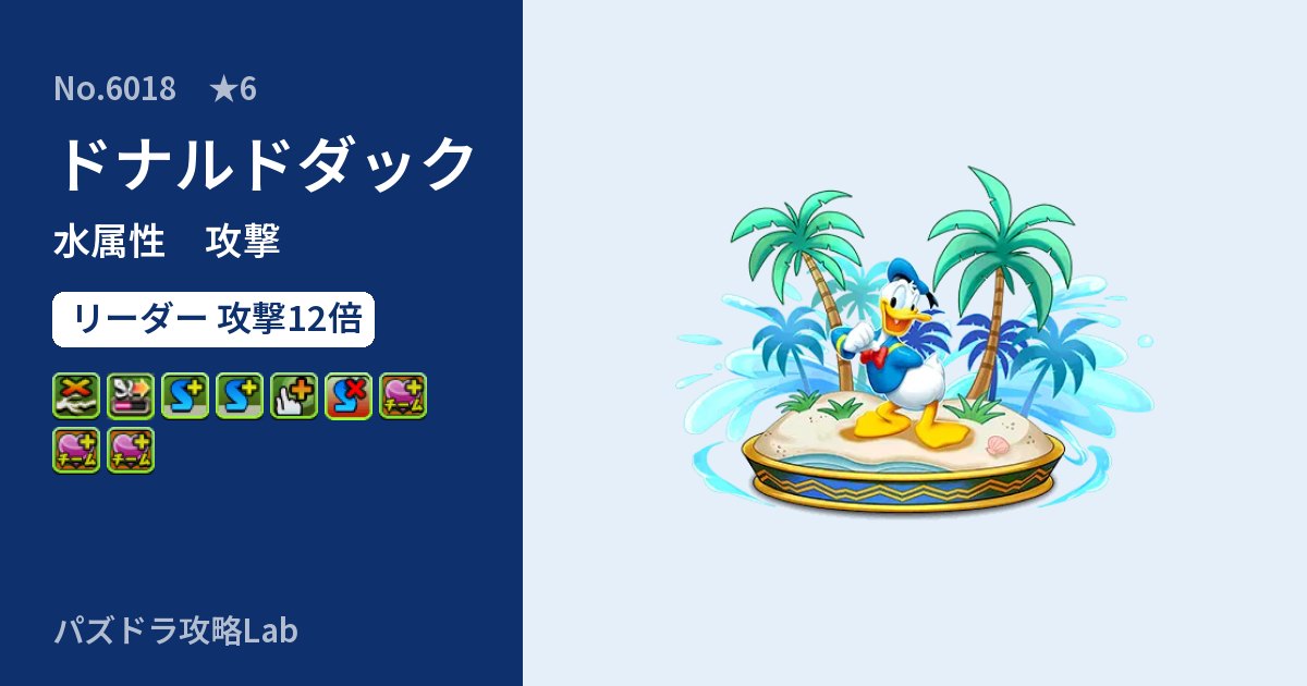【パズドラ】ドナルドダックの性能・覚醒・スキルのアイキャッチ