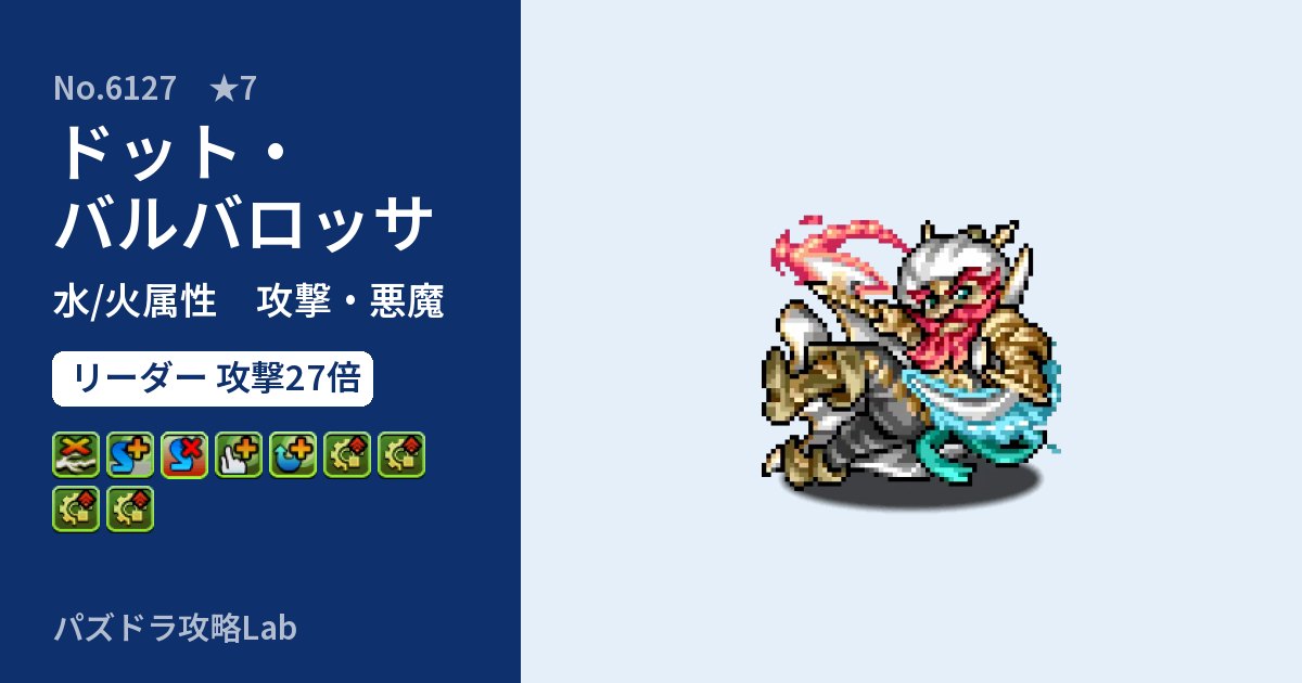 【パズドラ】ドット・バルバロッサの性能・覚醒・スキルのアイキャッチ