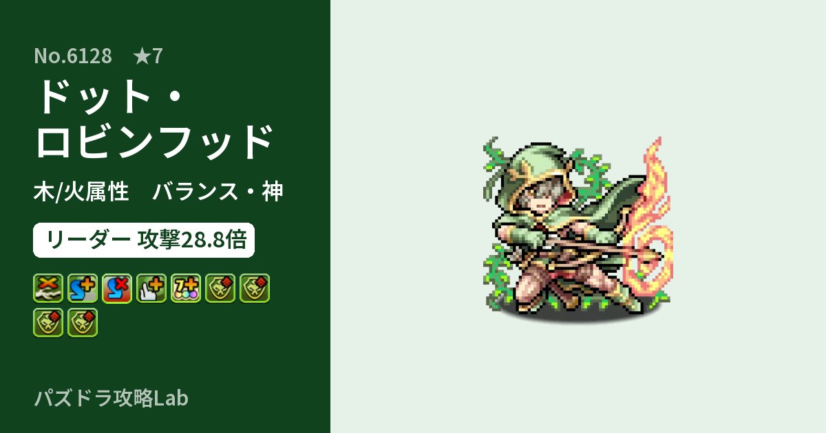 【パズドラ】ドット・ロビンフッドの性能・覚醒・スキルのアイキャッチ