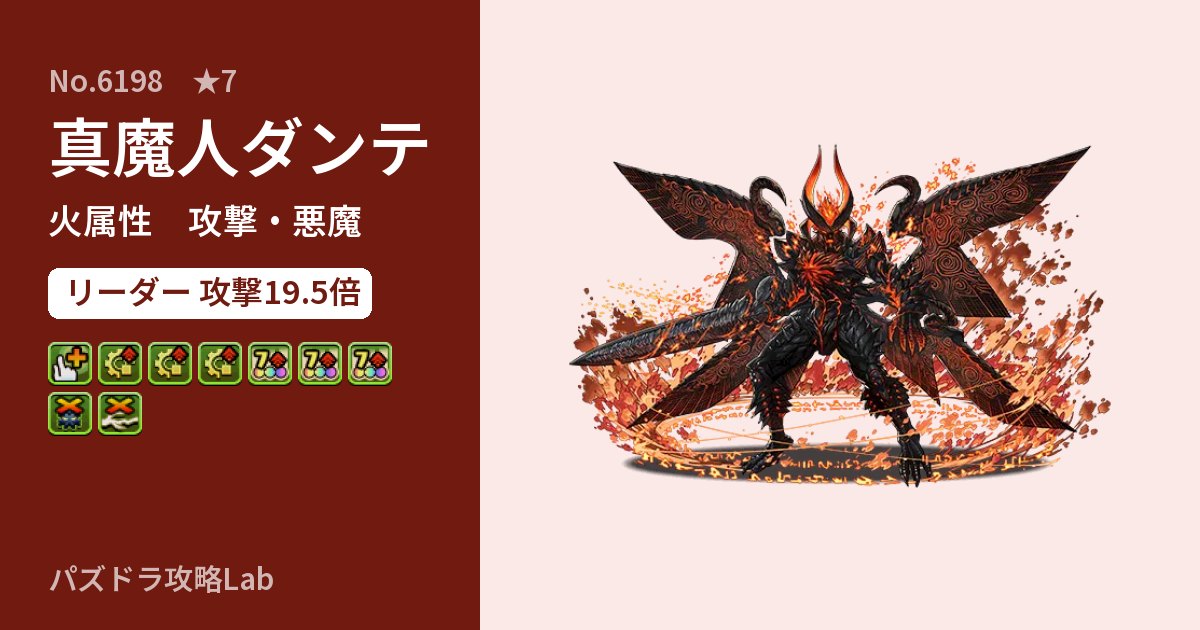 【パズドラ】真魔人ダンテの性能・覚醒・スキルのアイキャッチ