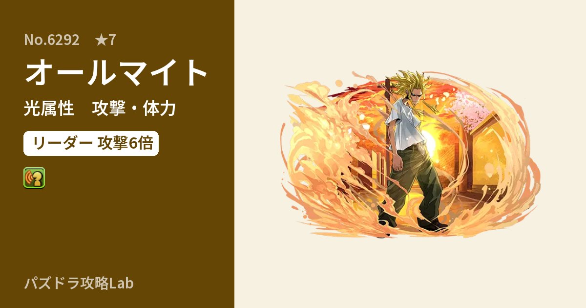 【パズドラ】オールマイトの性能・覚醒・スキルのアイキャッチ