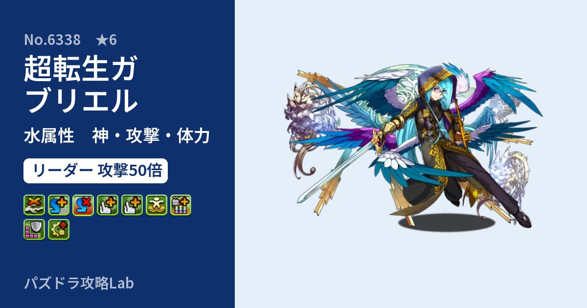 【パズドラ】超転生ガブリエルの性能・覚醒・スキルのアイキャッチ