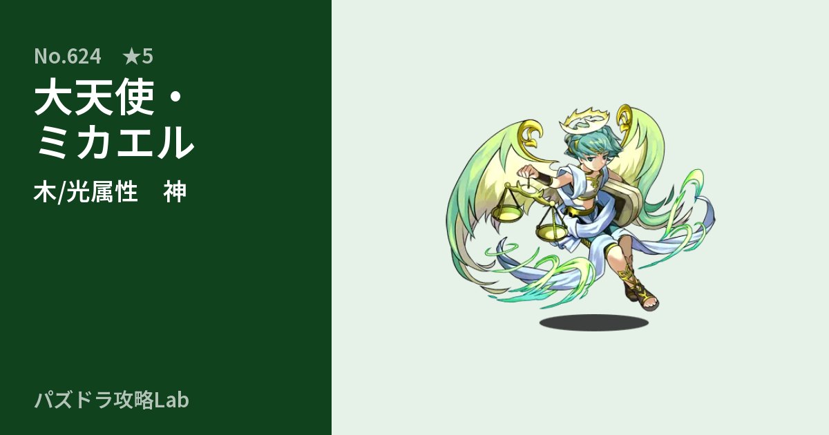 【パズドラ】大天使・ミカエルの性能・覚醒・スキルのアイキャッチ