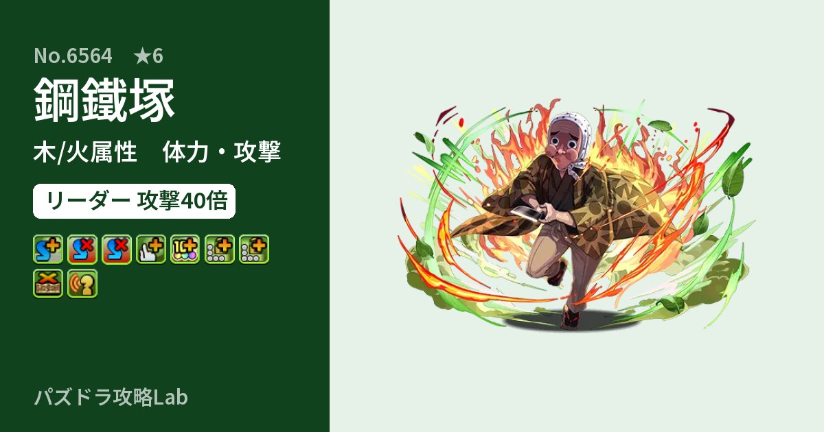【パズドラ】鋼鐵塚の性能・覚醒・スキルのアイキャッチ