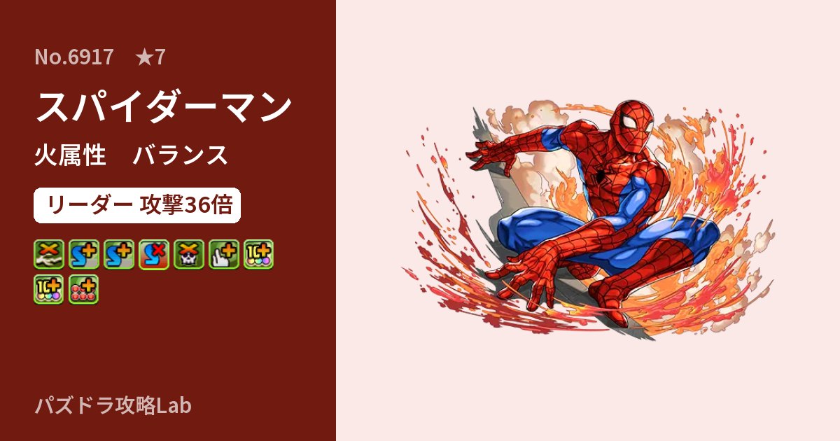 【パズドラ】スパイダーマンの性能・覚醒・スキルのアイキャッチ