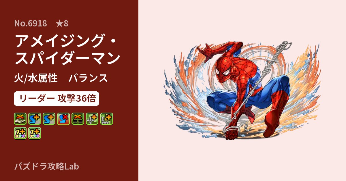 【パズドラ】アメイジング・スパイダーマンの性能・覚醒・スキルのアイキャッチ