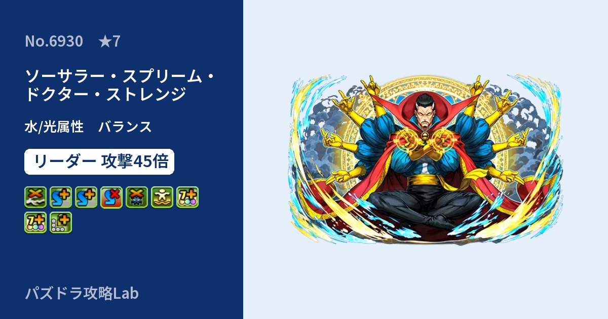 【パズドラ】ソーサラー・スプリーム・ドクター・ストレンジの性能・覚醒・スキルのアイキャッチ