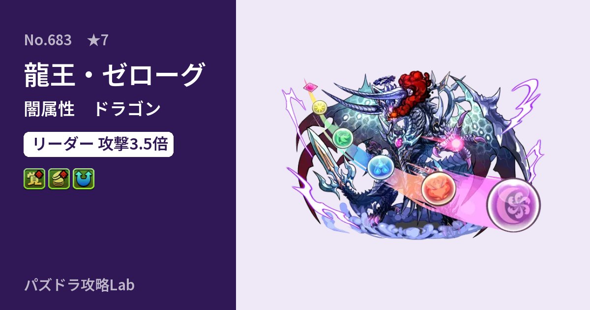 【パズドラ】龍王・ゼローグの性能・覚醒・スキルのアイキャッチ