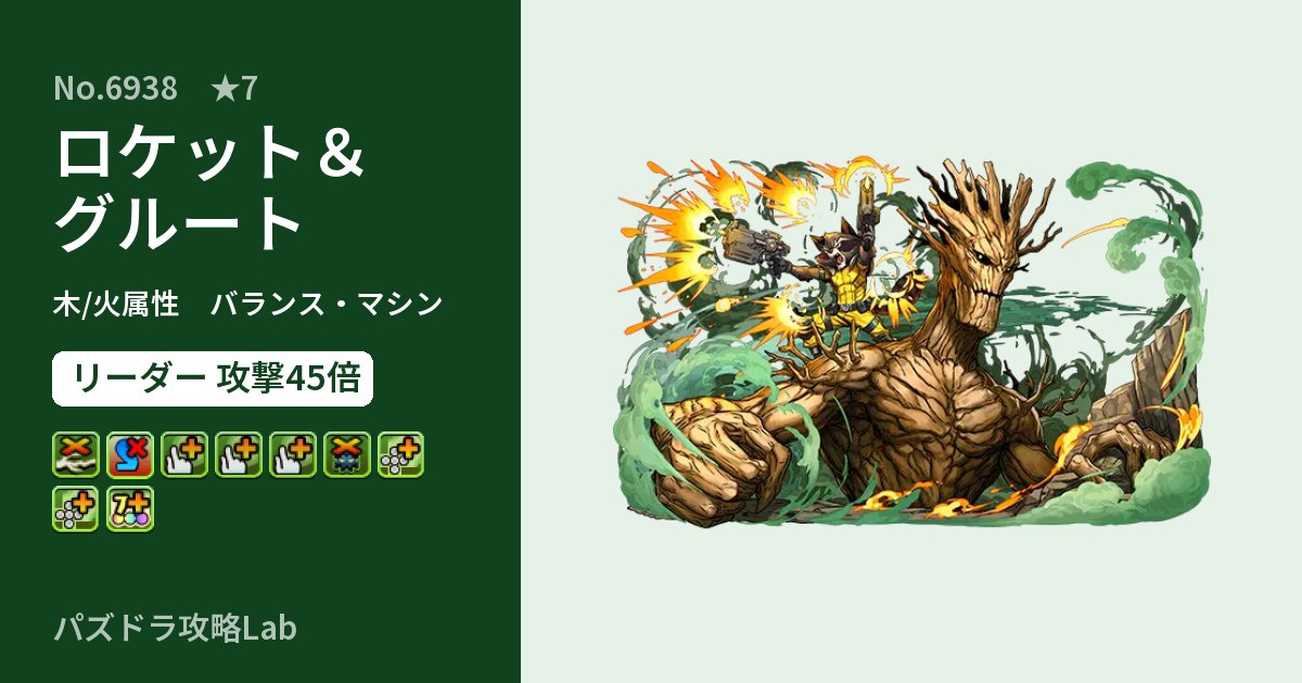 【パズドラ】ロケット＆グルートの性能・覚醒・スキルのアイキャッチ