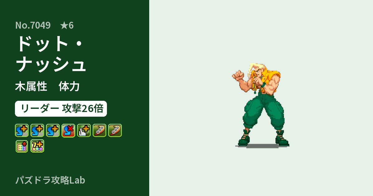 【パズドラ】ドット・ナッシュの性能・覚醒・スキルのアイキャッチ
