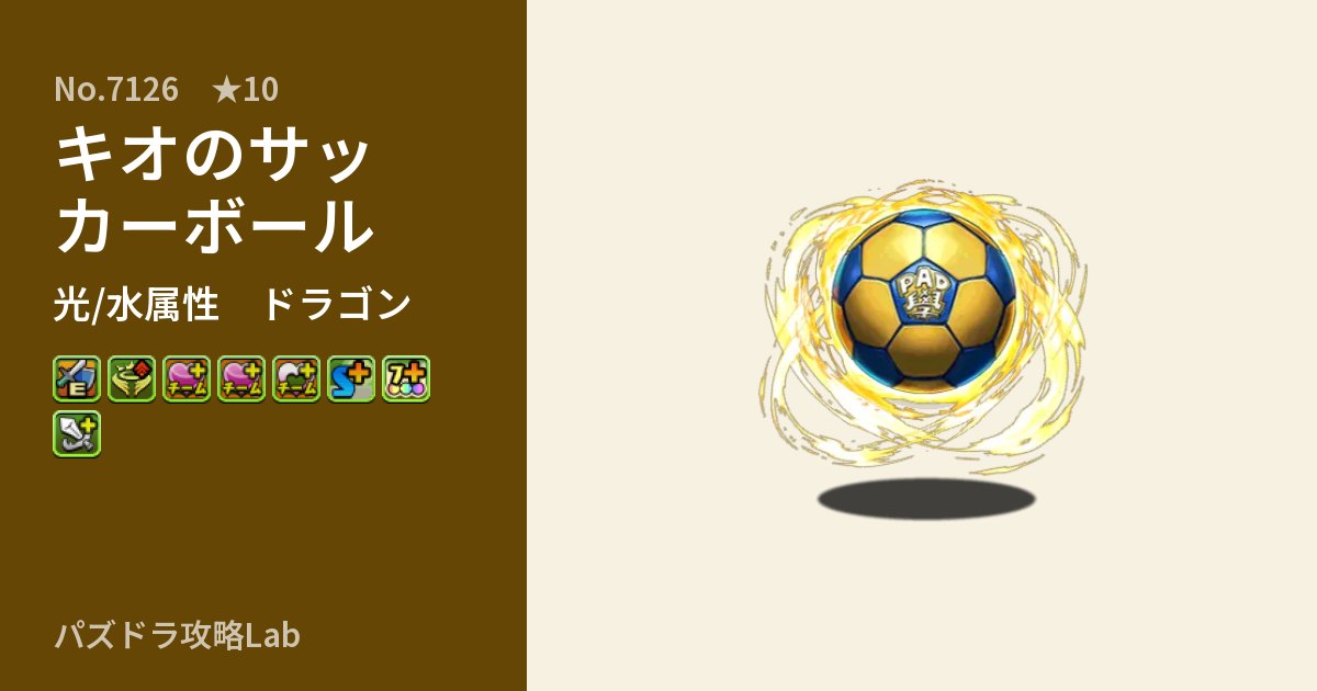 【パズドラ】キオのサッカーボールの性能・覚醒・スキルのアイキャッチ