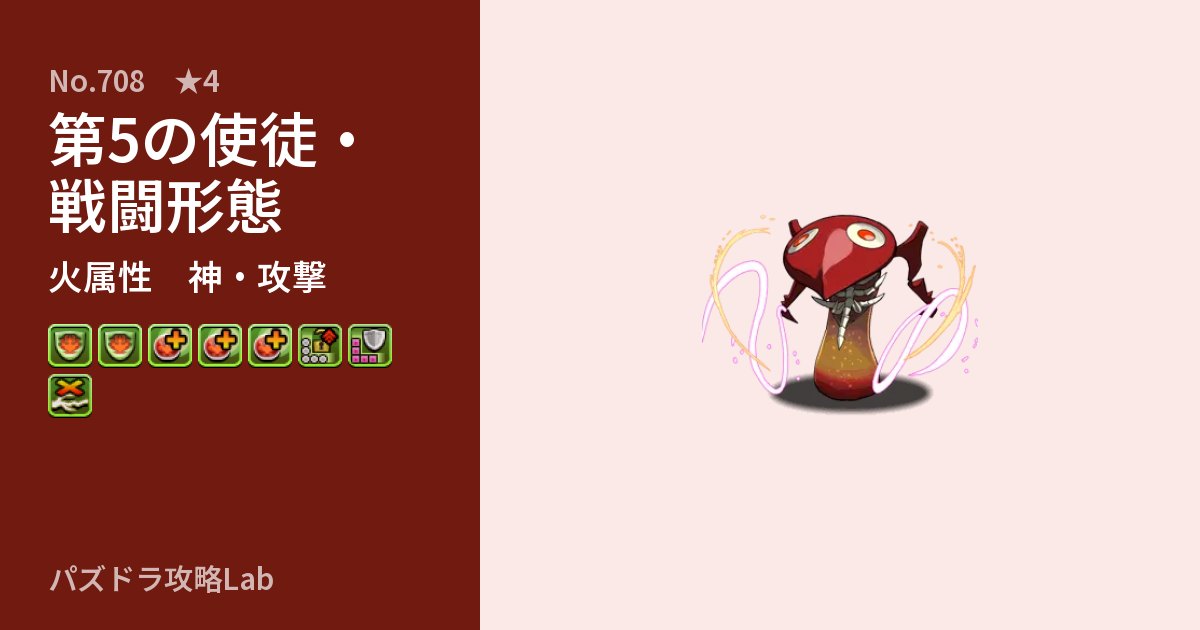 【パズドラ】第5の使徒・戦闘形態の性能・覚醒・スキルのアイキャッチ