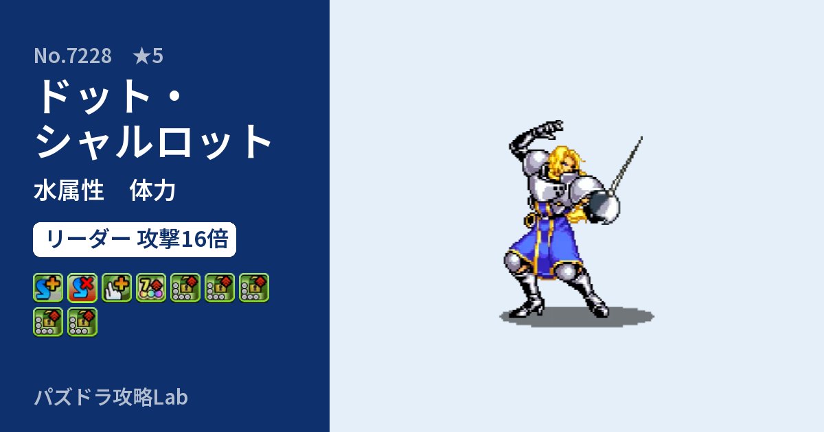 【パズドラ】ドット・シャルロットの性能・覚醒・スキルのアイキャッチ