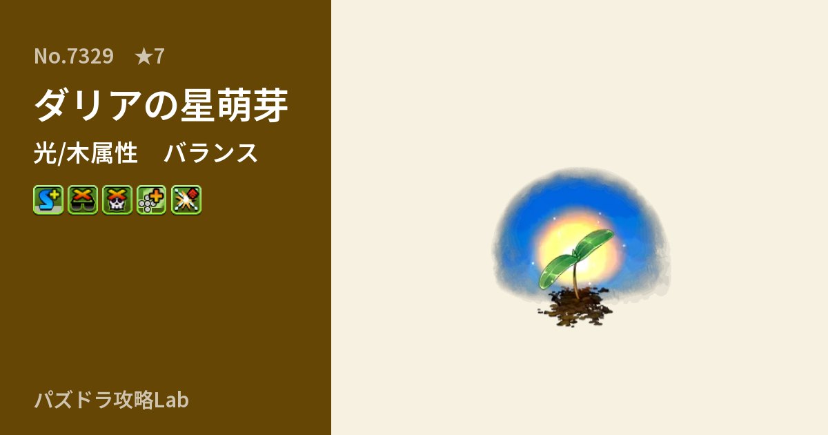 【パズドラ】ダリアの星萌芽の性能・覚醒・スキルのアイキャッチ