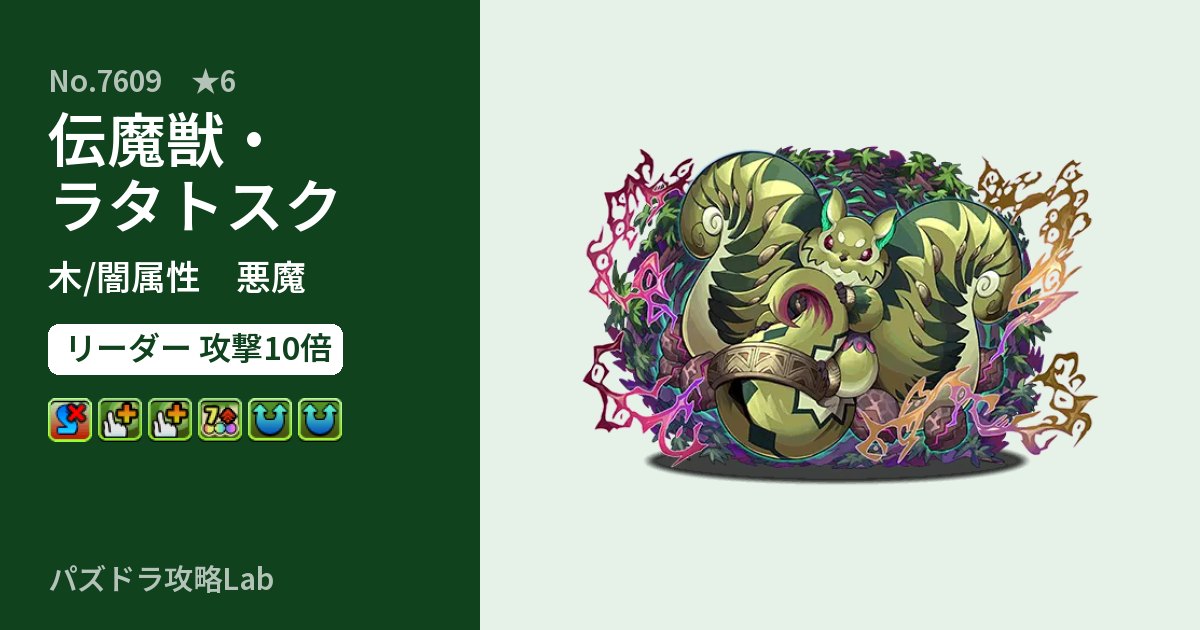 【パズドラ】伝魔獣・ラタトスクの性能・覚醒・スキルのアイキャッチ