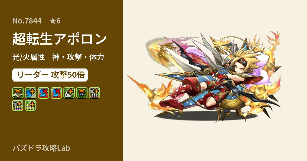 【パズドラ】超転生アポロンの性能・覚醒・スキルのアイキャッチ