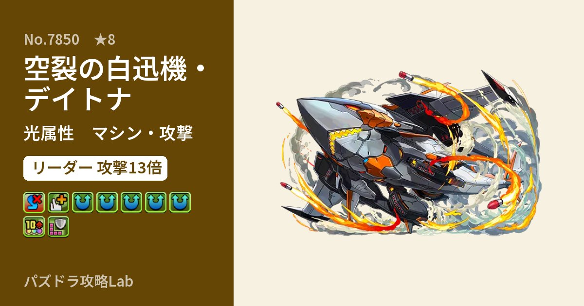 【パズドラ】空裂の白迅機・デイトナの性能・覚醒・スキルのアイキャッチ