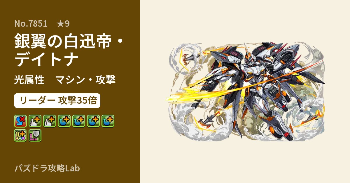 【パズドラ】銀翼の白迅帝・デイトナの性能・覚醒・スキルのアイキャッチ