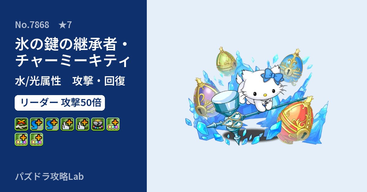 【パズドラ】氷の鍵の継承者・チャーミーキティの性能・覚醒・スキルのアイキャッチ