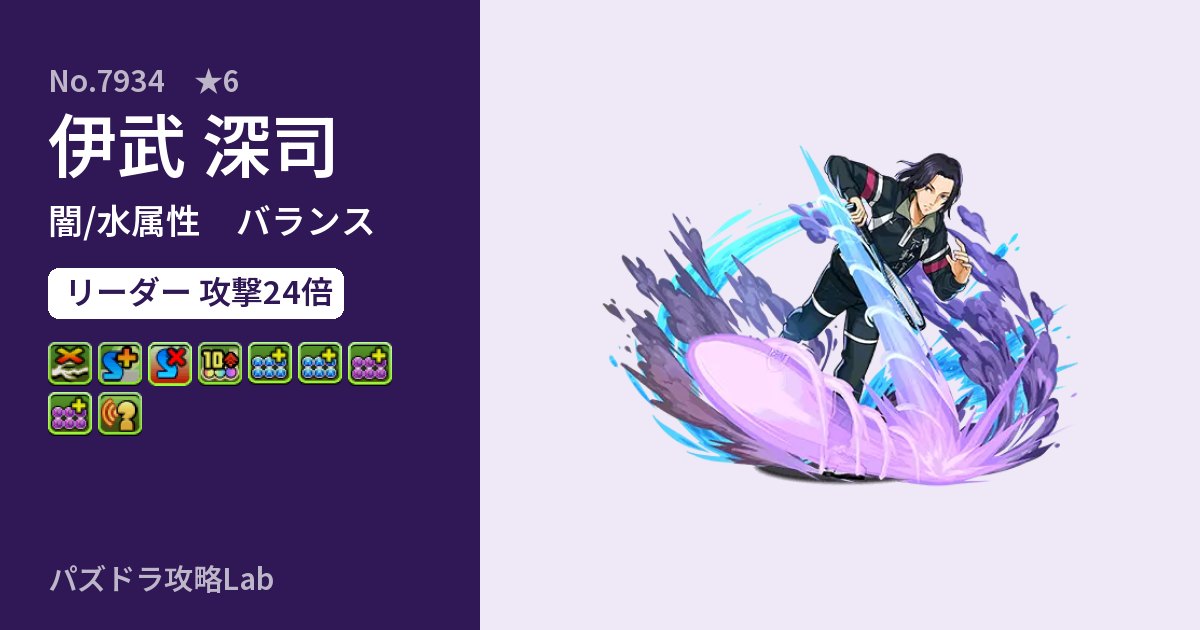 【パズドラ】伊武 深司の性能・覚醒・スキルのアイキャッチ