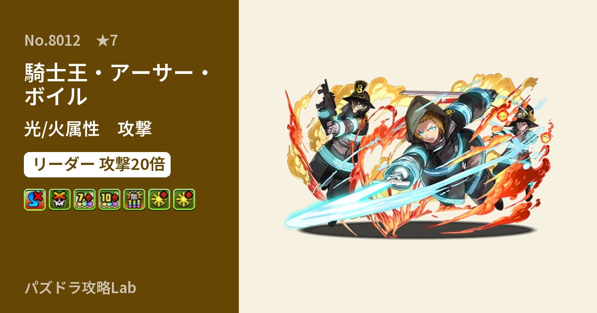 【パズドラ】騎士王・アーサー・ボイルの性能・覚醒・スキルのアイキャッチ