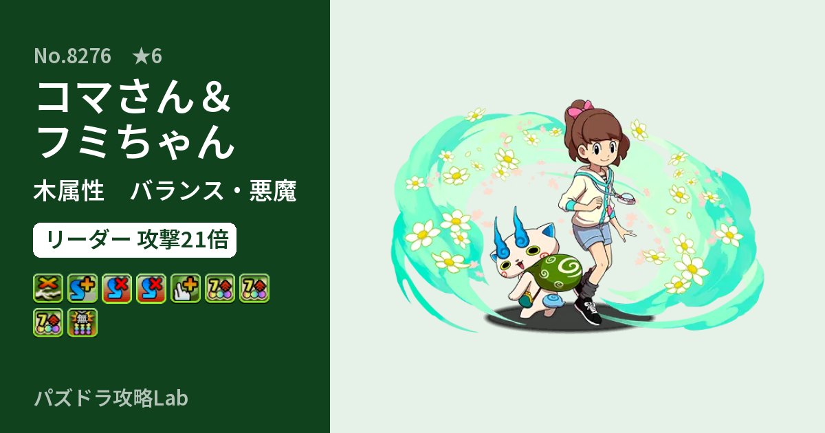 【パズドラ】コマさん&フミちゃんの性能・覚醒・スキルのアイキャッチ