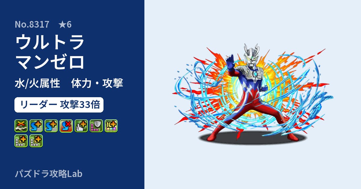 【パズドラ】ウルトラマンゼロの性能・覚醒・スキルのアイキャッチ