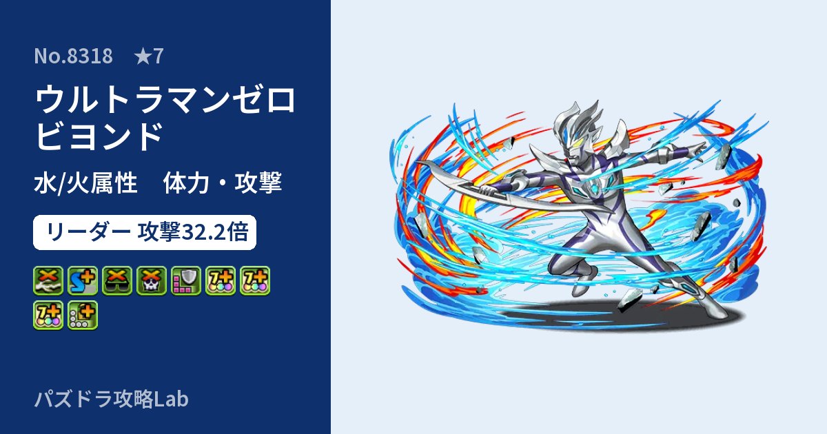 【パズドラ】ウルトラマンゼロ ビヨンドの性能・覚醒・スキルのアイキャッチ