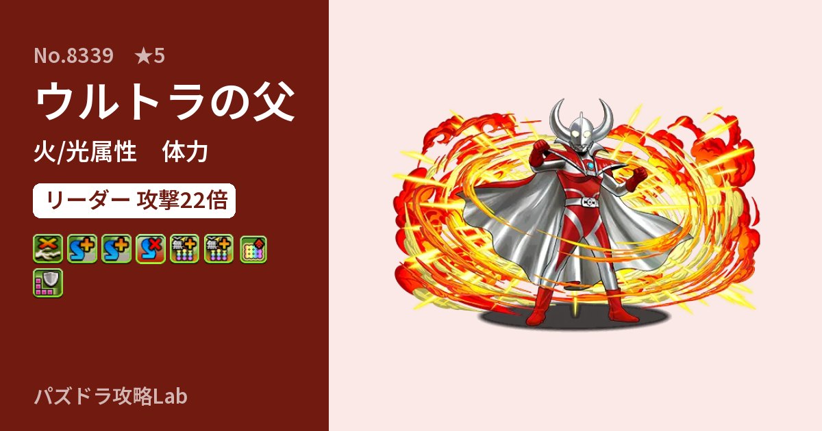 【パズドラ】ウルトラの父の性能・覚醒・スキルのアイキャッチ