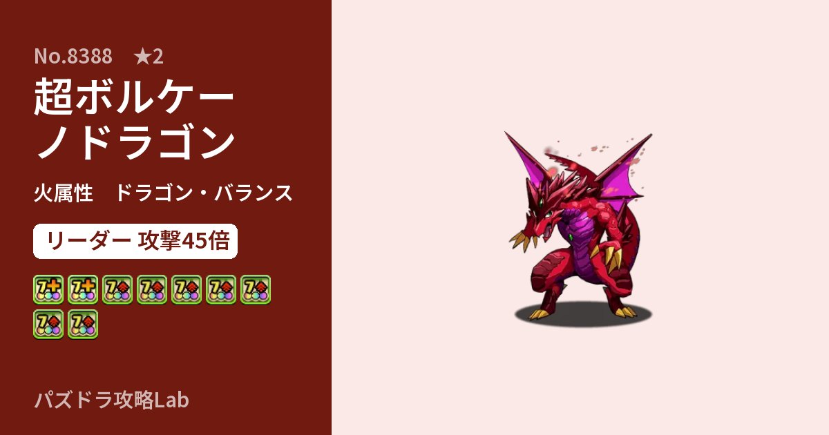 【パズドラ】超ボルケーノドラゴンの性能・覚醒・スキルのアイキャッチ