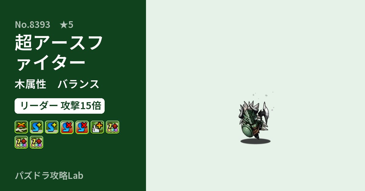 【パズドラ】超アースファイターの性能・覚醒・スキルのアイキャッチ