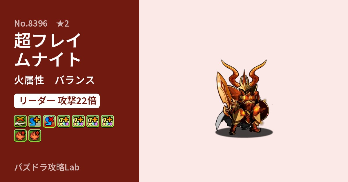 【パズドラ】超フレイムナイトの性能・覚醒・スキルのアイキャッチ