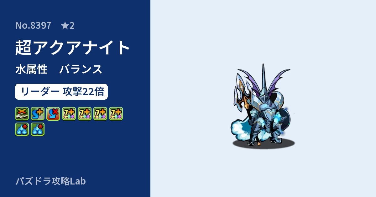 【パズドラ】超アクアナイトの性能・覚醒・スキルのアイキャッチ
